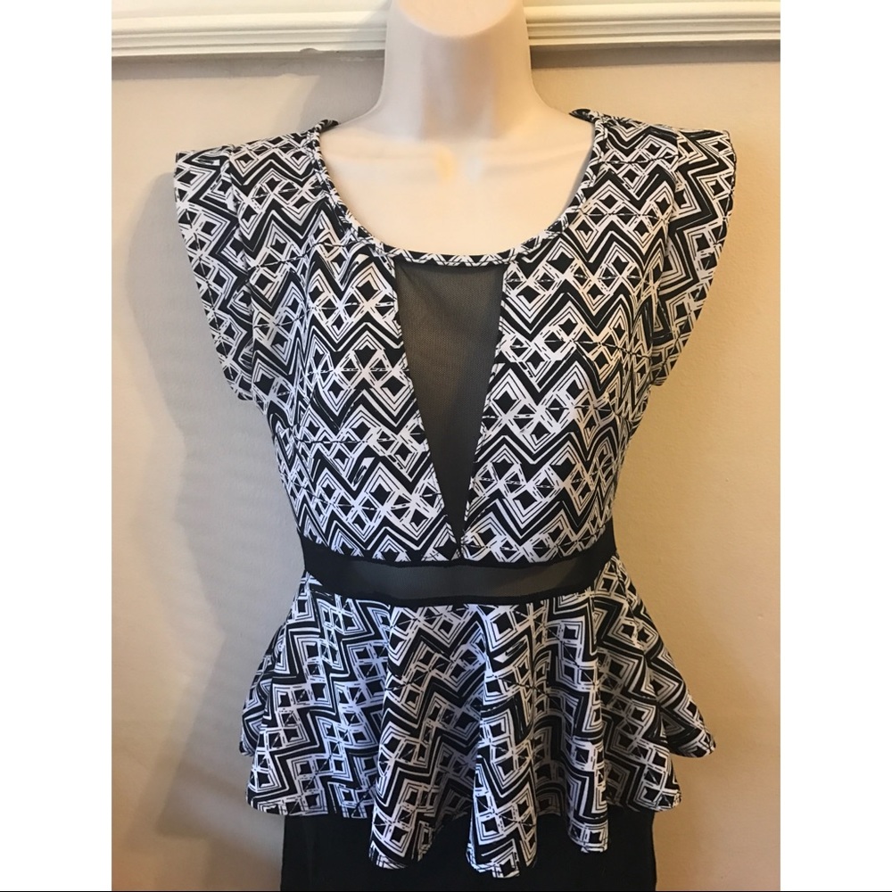Sexy B&W Fit and Flare Top